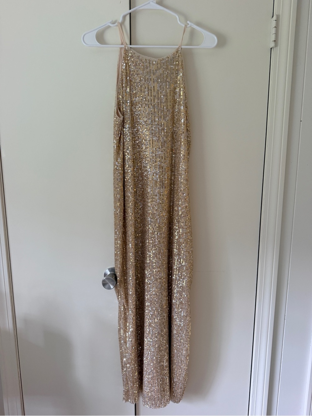 Gold Sequin Maxi dress- Elegant Sparkle